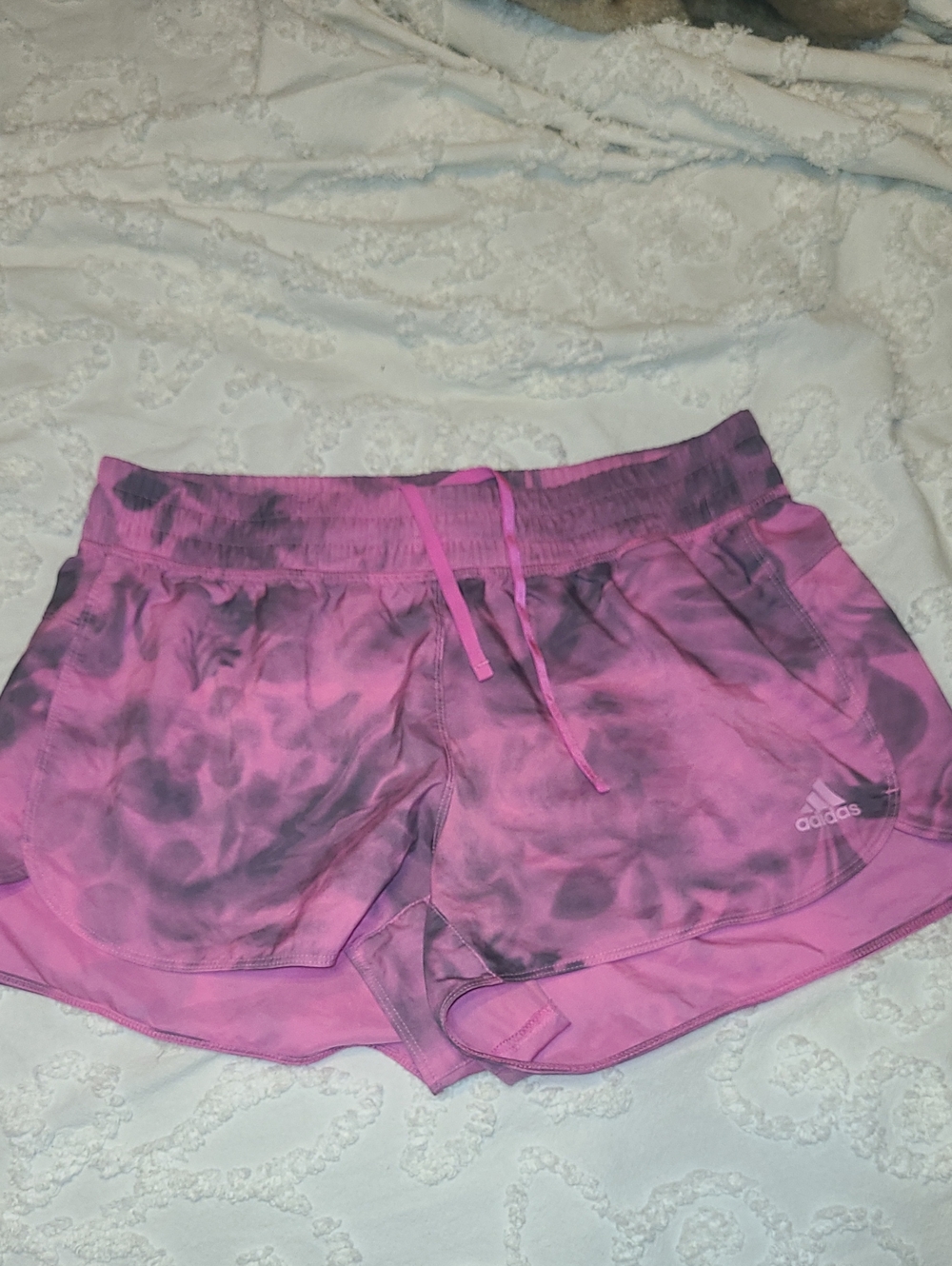 adidas Women’s Pink Tie-Dye Athletic Shorts